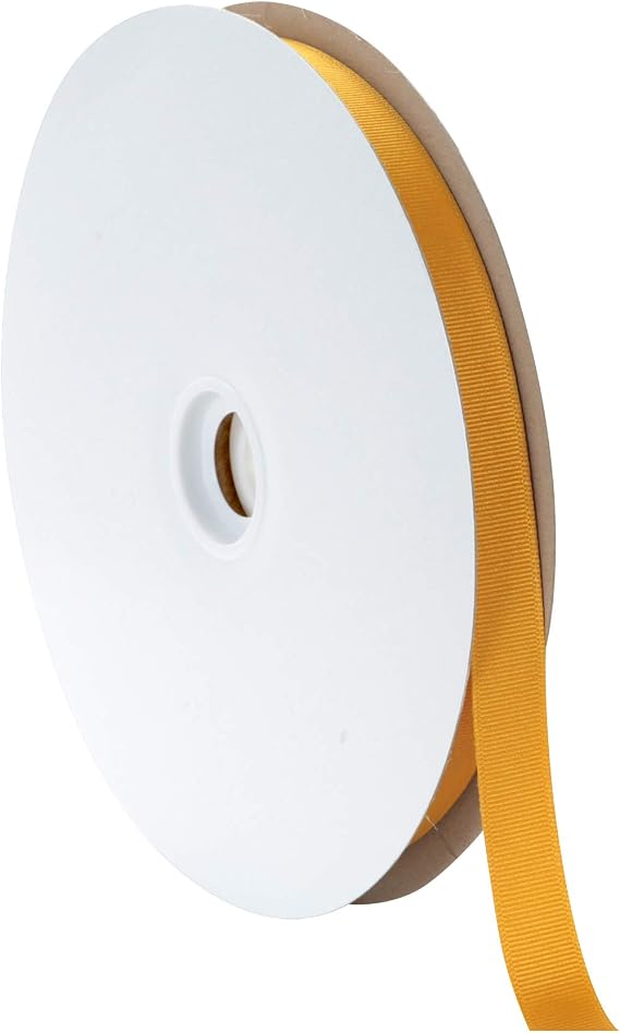 Berwick Offray 5/8" Grosgrain Ribbon, Gold, 100 Yards