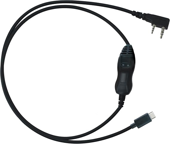 BTECH PC03 USB-C Programming Cable Genuine FTDI Chipset for Baofeng, Kenwood K1 Radios | Works with Chirp and OEM CPS | Windows, macOS, Linux | Radio Software Required