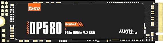 DATO 1TB M.2 NVMe 2.0 SSD PCIe Gen5x4 Graphene Heat Dissipation PCIe 5.0 Internal Solid State Drive Up to 9300MB/s Read 7900MB/s Write Speed Fast Gaming Creator SSD - DP580 Serie