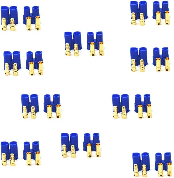 10 Pair EC3 Connector 3.5mm Gold Bullet Banana Plug Female Male RC ESC LIPO Battery Electric Motor Airplane Quadcopter Parts DIY