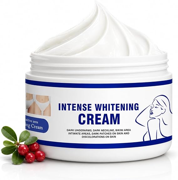 Skin Whitening Cream, Skin Bleaching Cream for Underarms Inner Thighs Bikini Line Knees Elbows, Deep Nourishing Brightening Body Moisturiser for Dark Areas, Even Skin Tone, Soft Smooth Skin, 100g