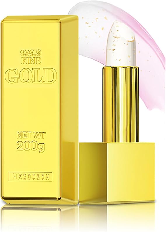Color Changing Lipsticks Temperature Lipstick with Hydrating Gold Foil,Crystal Shine Pink Lipgloss Moisturizing Full Colour Creamy Texture For Women Teens Girl Personalized Color