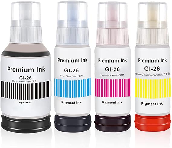 Pigment Replacement for Canon GI-26 GI26 Ink Bottle Refill 345ML
