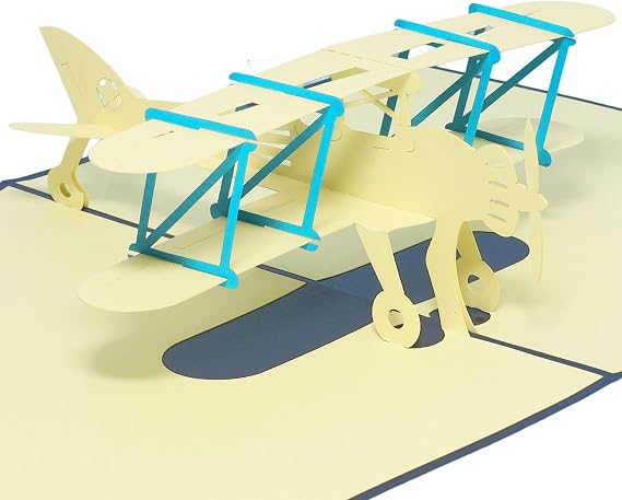 Lin Pop Up 3D Greeting Cards Birthday Greetings Cards Driving Licence Pilot Airplane Double Decker
