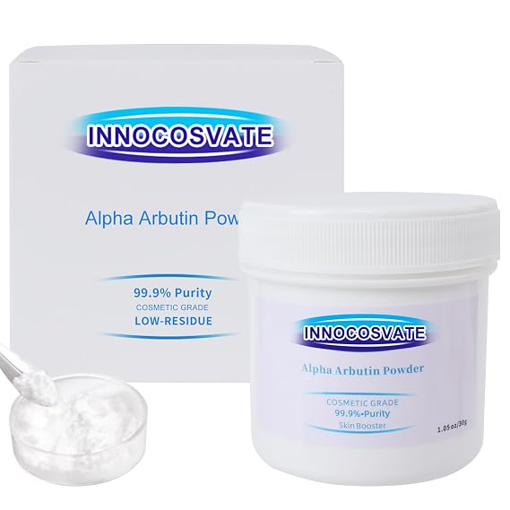 Alpha Arbutin Powder, 99.9% High Purity - Skin Brightening & Even Tone Active Ingredient for DIY Cosmetics, 30 Grams