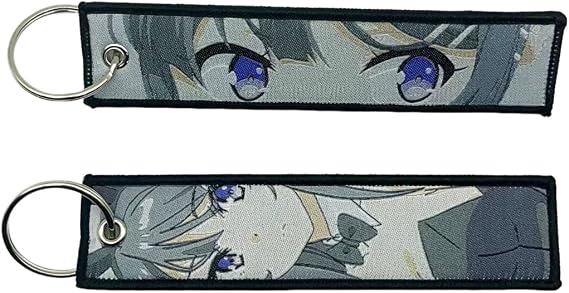 1 Pack Anime Keychain Tag JDM Jet Tag Embroidered Motorcycle Key Tag