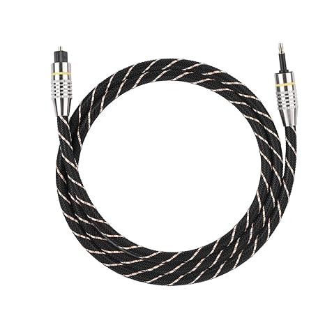 Mini-Toslink to Optical Cable, Toslink to Mini Plug 3.5mm Optical Fiber Digital Audio Cable with SPDIF Gold Plated Connector.(2M)
