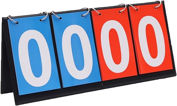 1pc 4-Digital Portable Table Top Scoreboard Flipper Flip Scoreboard Score Counter Accessoryfor Soccer, Ping Pong, Baseball, Basketball, Volleyball and Other Sports(Z41-1)