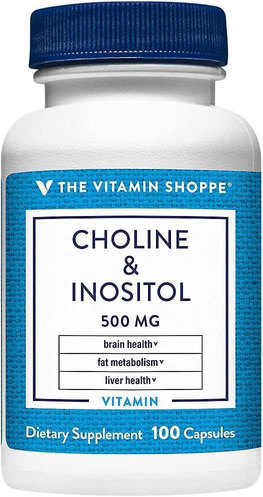 The Vitamin Shoppe Choline Inositol 500MG, Once Daily Supplement (100 Capsules)