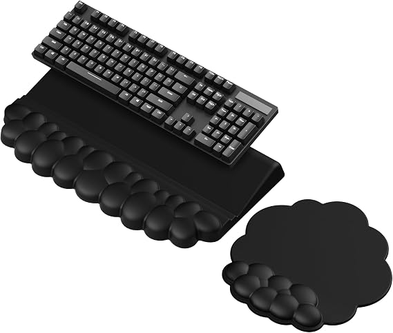 Cloud Wrist Rest for Keyboard and Mouse, Keyboard Riser Pad for Desktop