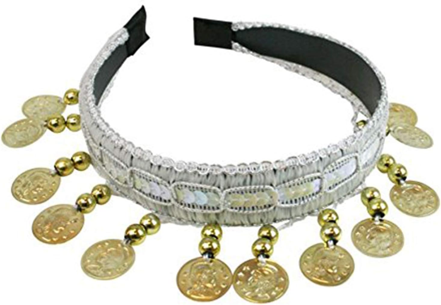 AK TRADING CO. Belly Dance Tribal Golden Coin Headband – Gypsy Jewelry Accessory for Costumes, Festivals & Performances