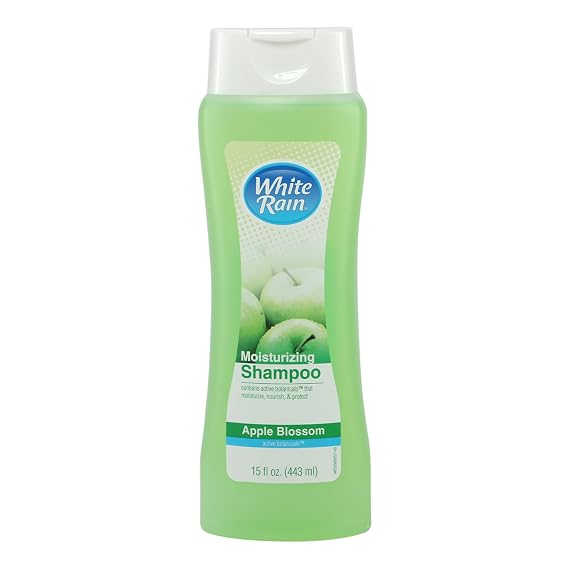 White Rain Moisturizing Shampoo - Apple Blossom Scent, 15 fl oz, Hydrating Shampoo for Men & Women, Paraben-Free & Cruelty-Free with White Lily, Green Tea, Rice Protein & Apple Fruit Extract