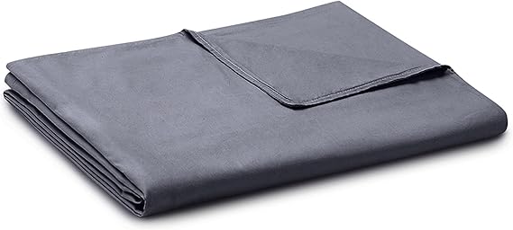 YnM Exclusive Cotton Duvet Cover for Weighted Blankets with 16 Strings (Dark Grey, 60"x 80")