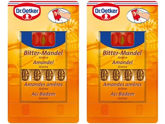 Dr. Oetker Bitter-Mandel Aroma 2 Pack 16 ml (Each Pack is 8 ml, 2 x 4 ml) Almond Flavoring