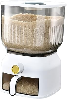 22-25 Lbs Rice Dispenser,Large Sealed Grain Storage Container with Rice Cup Food Dispenser Kitchen Organizer for Rice,Beans,Grains,Cereal Dry Food,Small Pantry FoodSpuare
