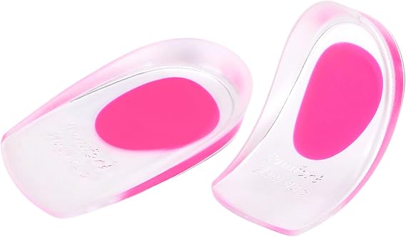 Gel Silicone Heel Cups, Heel Cushions for Heel Pain Spur Relief Plantar Fasciitis, Shoe Pads for Women Size 4.5-8.5, 2 Pairs
