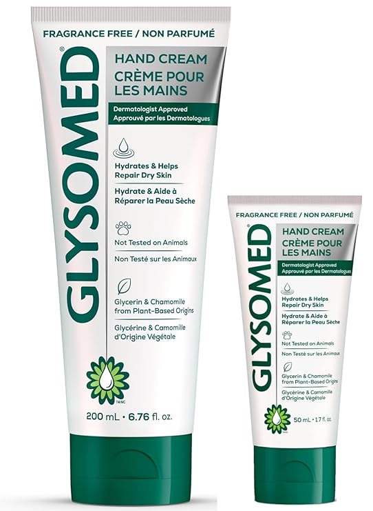 Glysomed Fragrance Free Hand Cream Pack (1 x Large Tube 200mL / 6.76 fl oz and 1 x Mini Travel Size Tube 50mL / 1.7 fl oz)