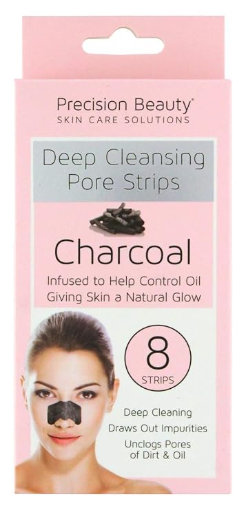 Precision Beauty Charcoal deep cleansing pore strips 8 count, 1.0 Count