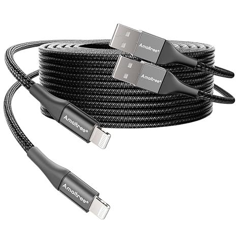 Lightning Cable 4Ft, [Apple MFi Certified]3A Fast Charging iPhone Charger Braided Cable, Durable Lightning to USB Car Play Charging Data Cable for iPhone 14/13/12/11/XS/XR/iPad and More(2Pack, Black)
