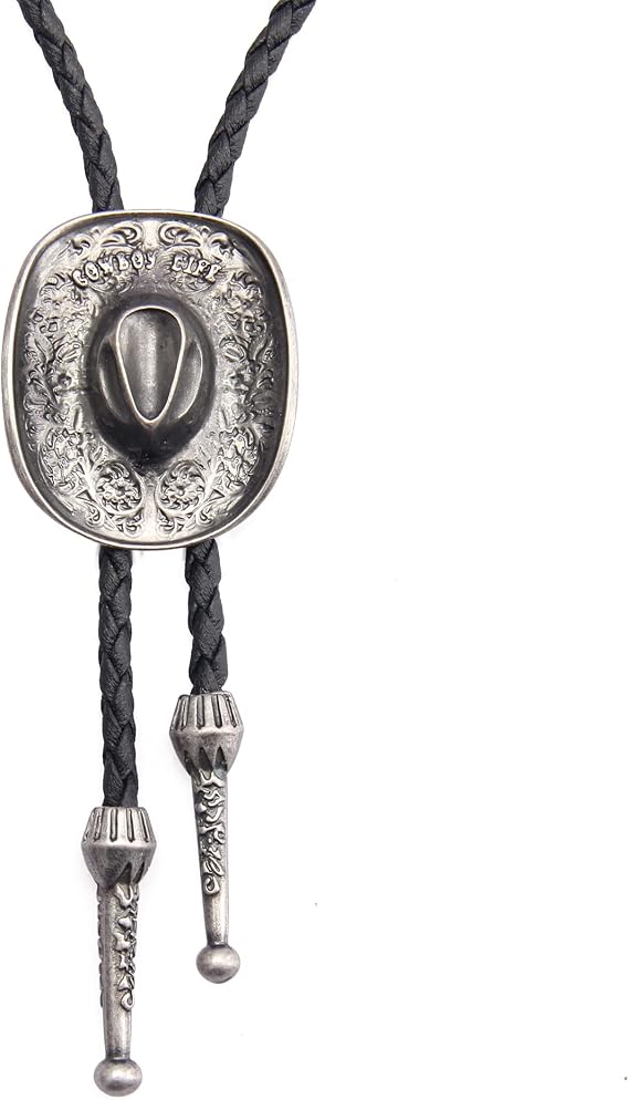 AZORA Western Cowboy Bolo Tie for Men Native American Bola Necktie Rodeo Leather Necktie for Men Women