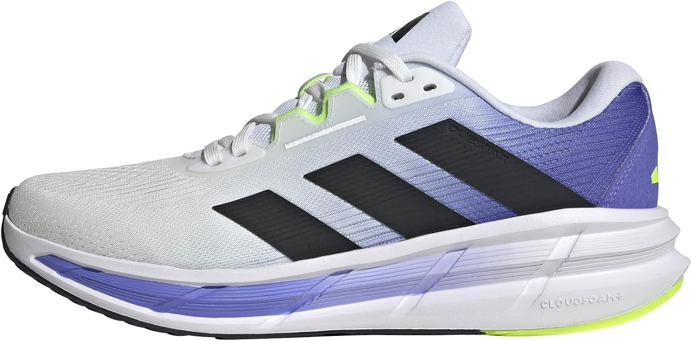 adidas Men's Questar 3 Running Sneaker, White/Black/Cobalt Blue, 11.5