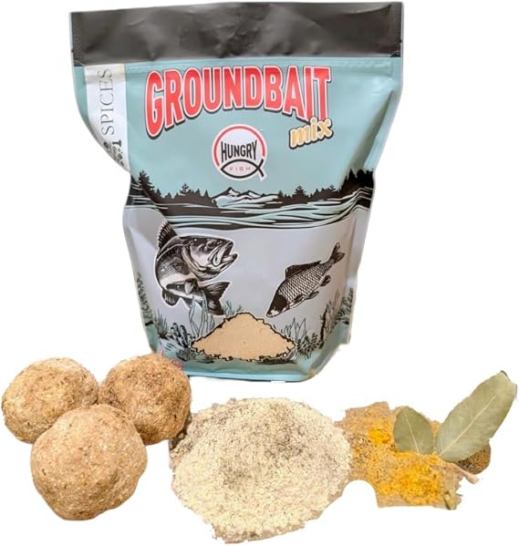 HungryFish Groundbait Fishing Chum Mix Natural Fishing Bait for Carp, Catfish, Bluegill & Crappie Strong Scent Trail, Fast Attraction, Safe for Lakes, Ponds & Rivers 2 lb