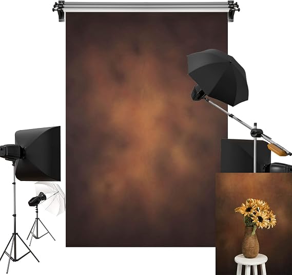 Kate 5x7ft/1.5m(W) x2.2m(H) Brown Background Portrait Photography Abstract Texture Backdrop Photography Studio Props