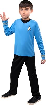 Star Trek Spock Official Youth Halloween Costume - Premium Quality Long Sleeve Top with Black Pants