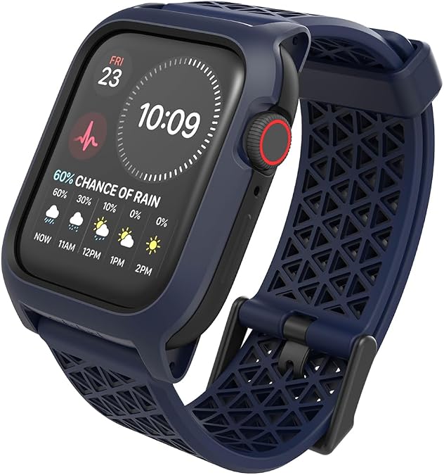 Catalyst Case- Designed for Apple Watch Series SE 2022, Series 6/5 and 4 44mm, Buckle Edition, Drop Proof 9.9ft, Sport Band, Breathable, Rugged, Free Microfiber Cloth is included - Navy Blue