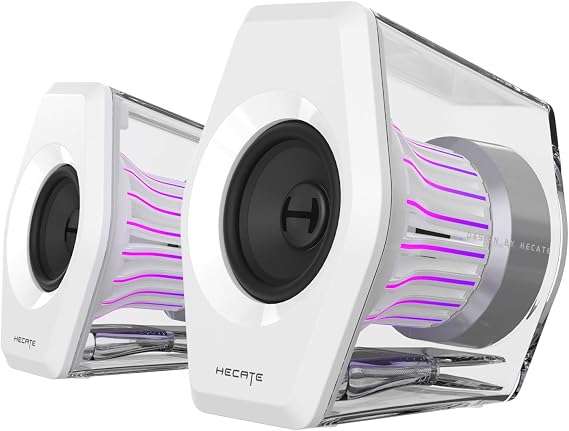 Edifier G2000 Pro Bluetooth Computer Speaker with 7.1 Virtual Surround Sound RGB Lighting USB and Aux Input Ideal Gaming Desk Accessory for PC PS5 (White) Virtual 7.1 Surround Sound 270° TempoFlow Light Sync Bluetooth 5.4/USB-C/AUX for PC PS5 Game Console