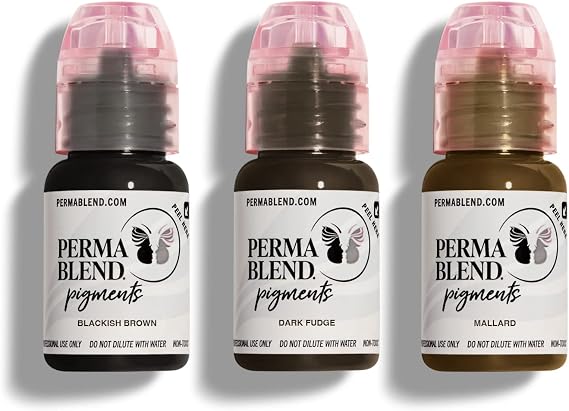 Perma Blend Cool Eyebrow Mini Set - Vegan PMU Tattoo Ink for Brows & Eyeliner - Microbalding Supplies for Permanent Makeup - Cool-Toned Pigment Kit for Cosmetic Tattoo Artists