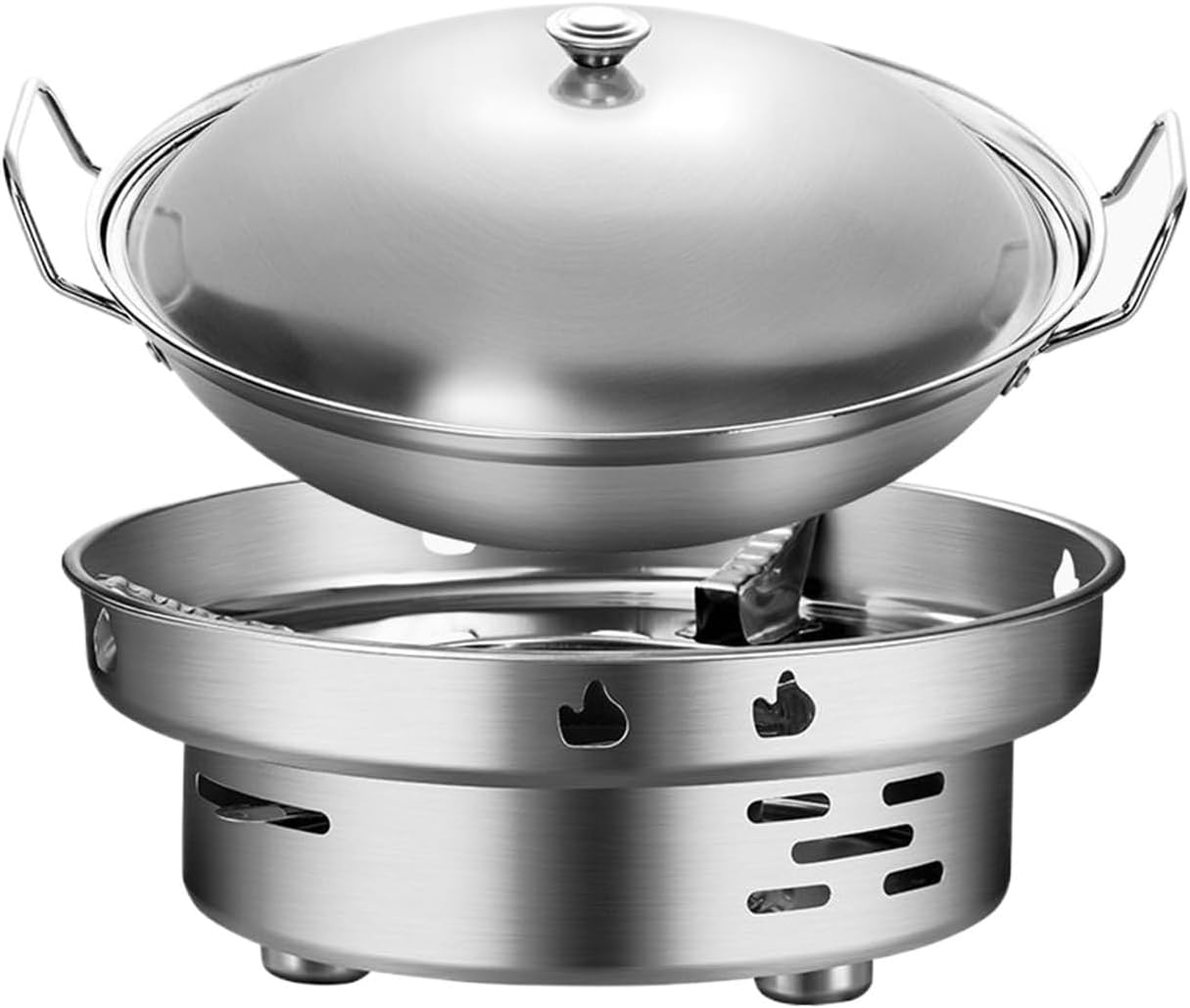 Small Camping Stove - Adjustable Stainless Steel Flame Burner Stove - Kitchen Burner for Hiking Camping Hiking Fishing and Outdoor Activities