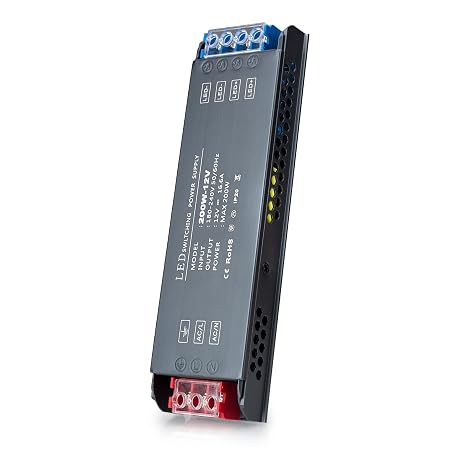 240V to 12V Transformer, BRIMETI LED Driver 12V 200W LED Transformer AC 240V to DC 12 Volt 16,64A Ultra Slim Power Supply Constant Low Voltage Switching, Adapter for Strip Light Cabinet Lights