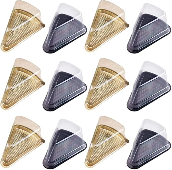SOLUSTRE 40Pcs Cake Slice Containers Plastic Clear Cake Slice Boxes for Cake, Tiramisu, Mousse, Dessert, Triangle