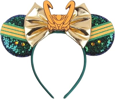 CLGIFT Super Hero Mickey Ears, Women Minnie, Flexible Headband, Sequin Mouse