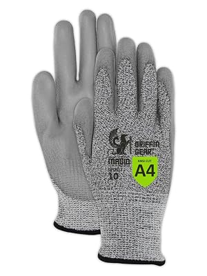 MAGID Griffin Gear GPD452 Work Gloves, ANSI A4 Cut Resistant, Polyurethane Grip, DuraBlend Shell, 13-Gauge Precision, Level 5 Abrasion & Level 4 Puncture, Size 9Large, 12 Pairs