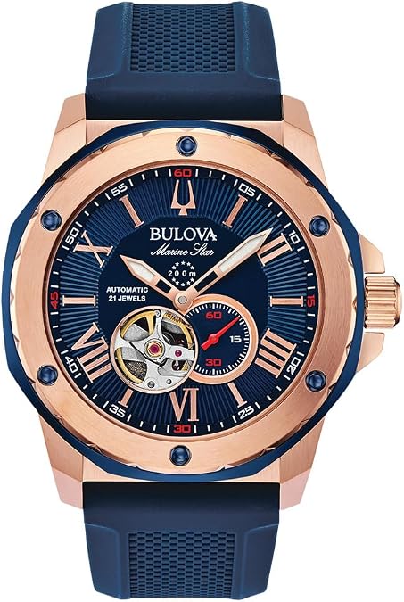 Bulova Men's Marine Star Automatic Blue Dial Watch | 45mm | 98A227