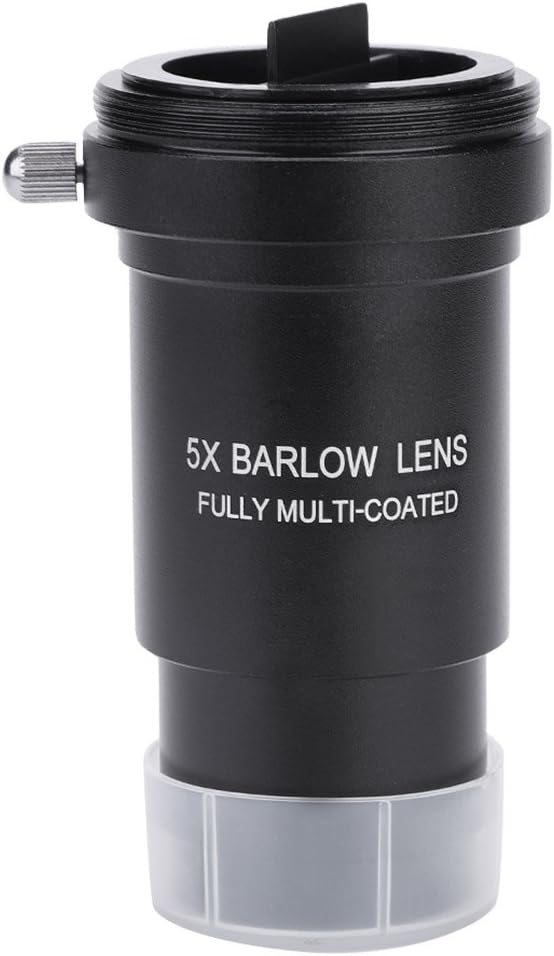 Barlow Lens 5X, Multi-coated 1.25" 5X Barlow Lens M42 Thread for Telescopes Eyepiece M42 x 0.75mm Thread T-Adaptor, Can be Attached to DSLR or SLR Camera via a Separate Ring Adapter