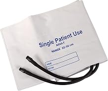 MABIS Single Patient Use Disposable Blood Pressure Cuffs with Universal Connectors, Two Tubes, Adult Size, 22-33 cm, 5 count