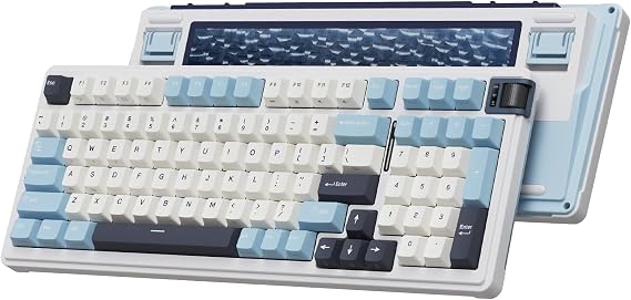 KZZI K98 Wireless Mechanical Keyboard with Number Pad & Volume Knob, Triple Mode BT/2.4G/USB-C Gaming Keyboard, Gasket Mount, PBT Keycaps, Hot Swappable, Creamy Sounding