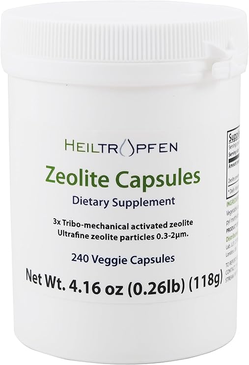 Zeolite 240 Capsules | Detox | Clinoptilolite | 3X Activated | Natural Mineral Dust Less-Than 2 m | Heiltropfen