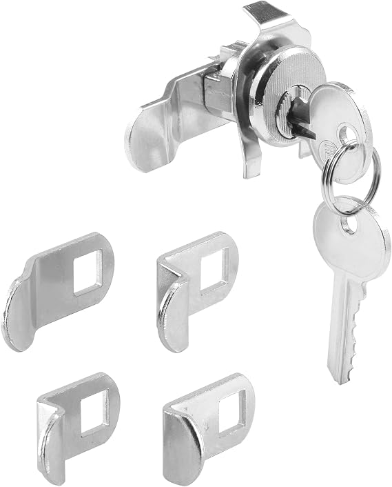 Prime-Line S 4140 Mailbox Lock Replacement, Multipurpose Lock for Several Brands ILCO 1003M Keyway, Opens Counter-Clockwise with 90 Rotation, Nickel Finish (1 Set)