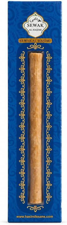 hazza Miswak Sticks for Teeth,Sewak Toothbrush, Natural Toothbrush for Whiter Teeth, Lightweight Wood Brush for Healthy Gums,Golden 8 Inch (Long, 1)