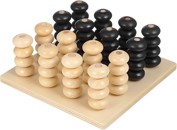Ipetboom 3D Game Checkers Game Board Interactive Board Brain Teaser Toys Educational Toys for Family Travel and Parent-Child Play 7.08 X 7.08 X 2.83 in