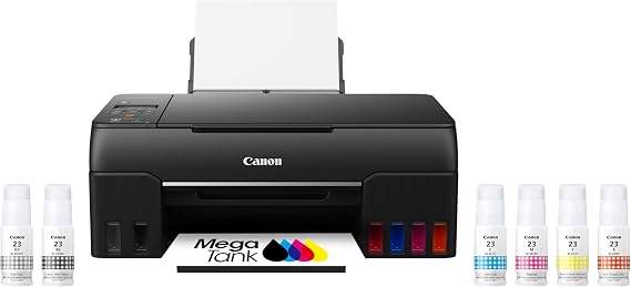 Canon PIXMA G620 Wireless MegaTank Photo All-in-One Printer Print, Copy, Scan, Black, Compatible with Alexa