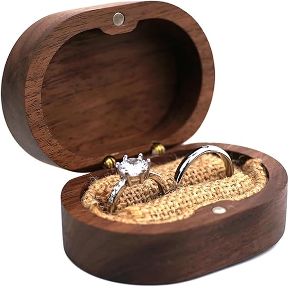 Ring Box Wood Jewelry Ring Box,Rustic Wedding Wooden Holder