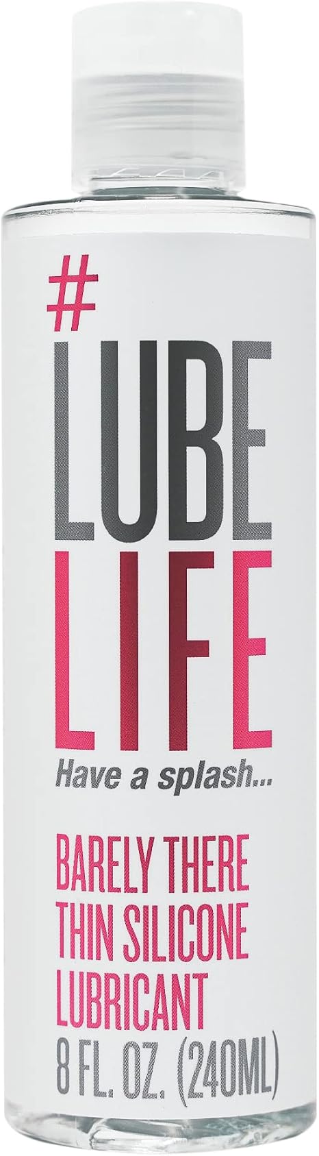 #LubeLife Silicone Based Thin Lubricant 8oz Intimate Lubricant for Sensitive Skin for Men Women and Couples Paraben and Glycerine Free Waterproof Water Resistant Personal Lubricant for Men Women Couples Ultra Thin Shower Proof Silky Glide