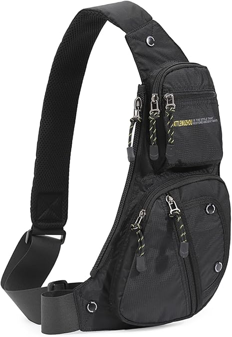Nylon Sling Bag for Men Chest Bag Bicycle Travel Gym Backpack Daypack Crossbody Shoulder Bag Hiking