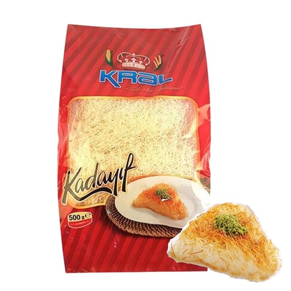 Dried Kadaifi, Ideal for Crispy Dubai Chocolate and Kunefe, Premium Fine Strand Shredded Dough 500g, (TURK KADAYIFI)