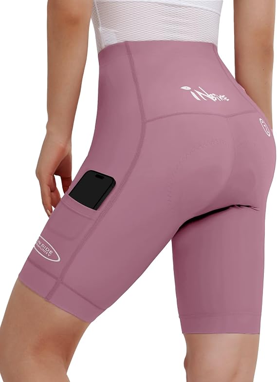 INBIKE Women's Bike Shorts with Pockets 4D High Density Sponge Padded Cycling Shorts Women Reflective Breathable